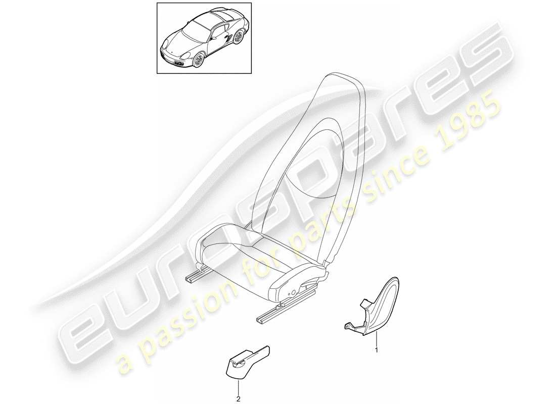 porsche 2011 (987 cayman) front seat part diagram