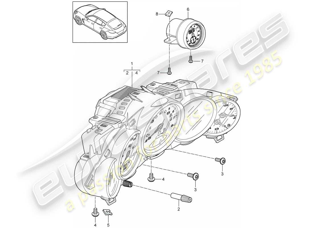 porsche 2012 (panamera 970) instruments part diagram