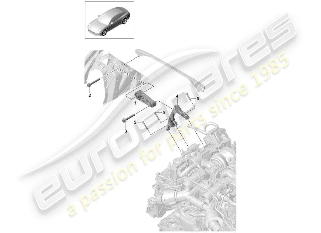 porsche panamera 971 (2017) engine suspension parts diagram
