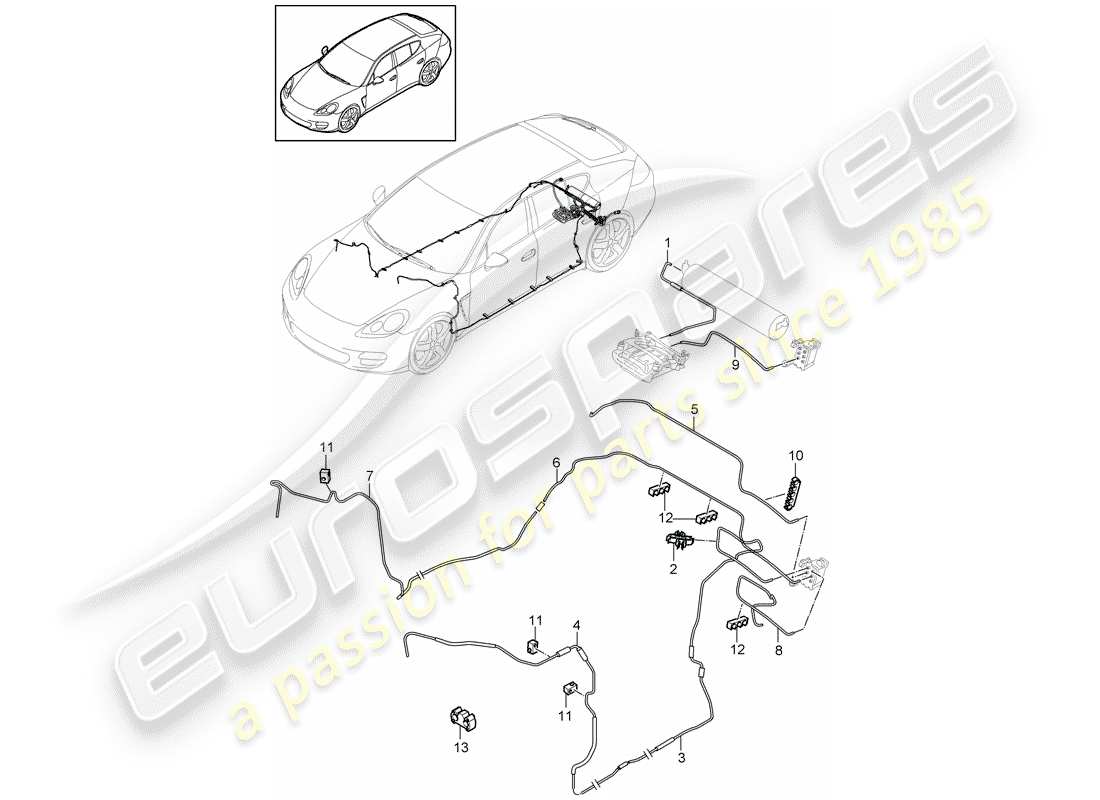 porsche 2011 (panamera 970) self levelling system part diagram