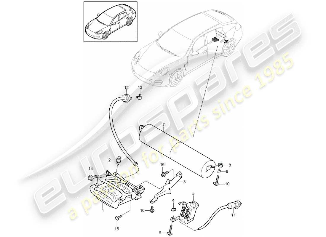 porsche 2012 (panamera 970) self levelling system part diagram