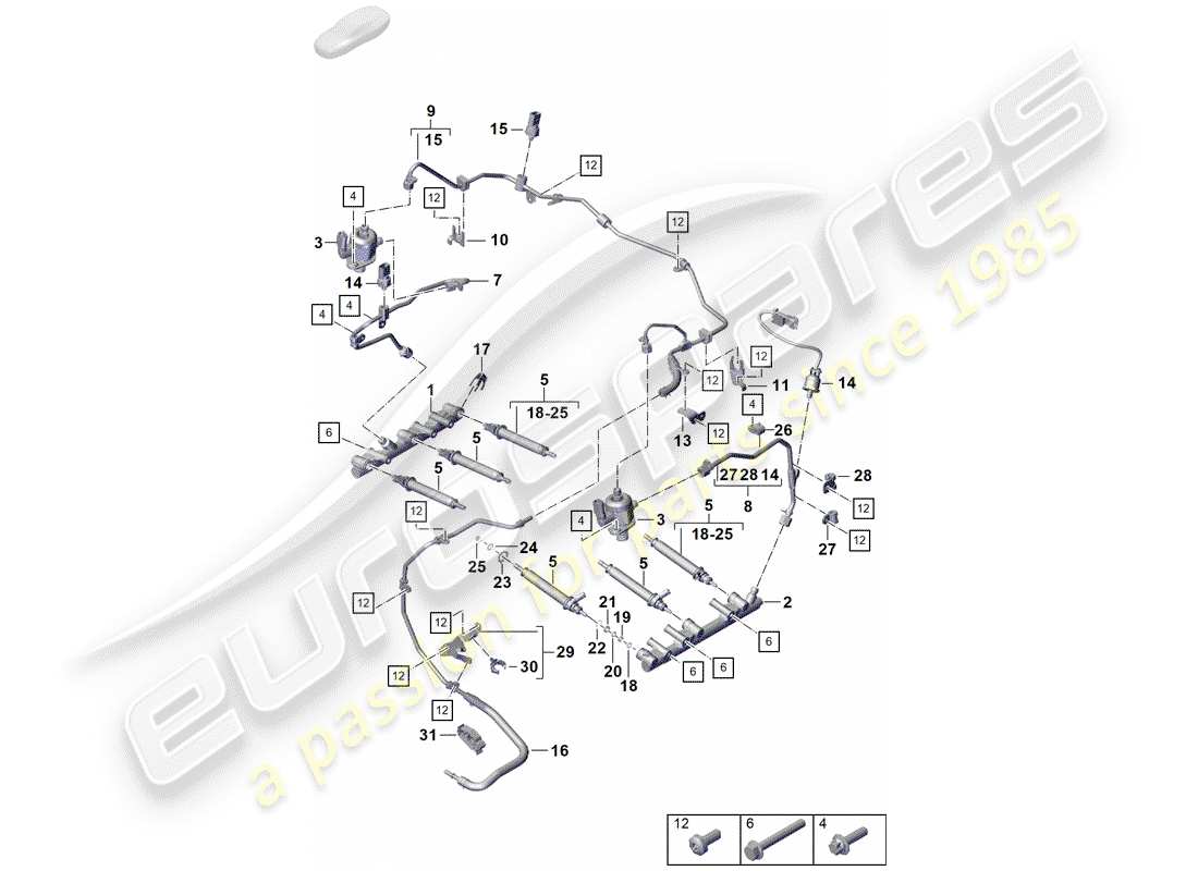 porsche 2019 (718 boxster spyder) injection system part diagram