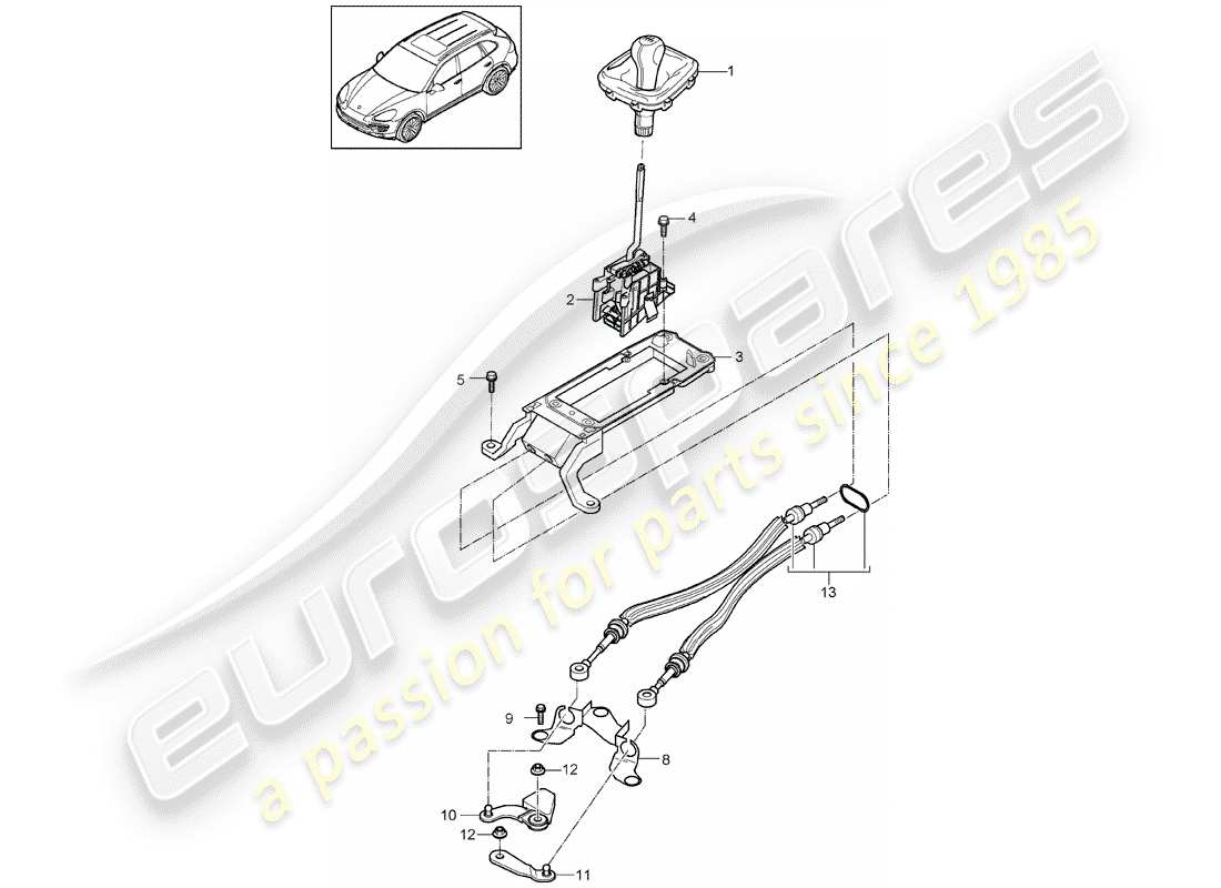 porsche 2018 (cayenne e2 92a) transmission control parts diagram