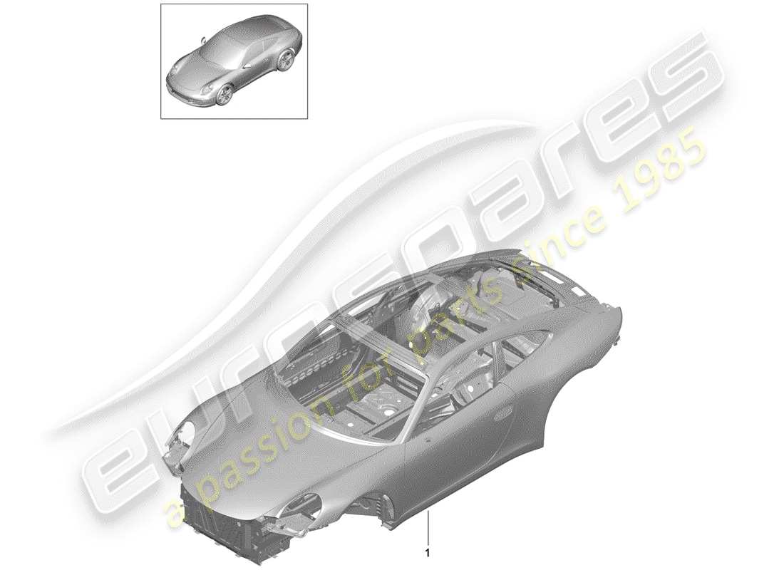 porsche 991 (2015) car body part diagram