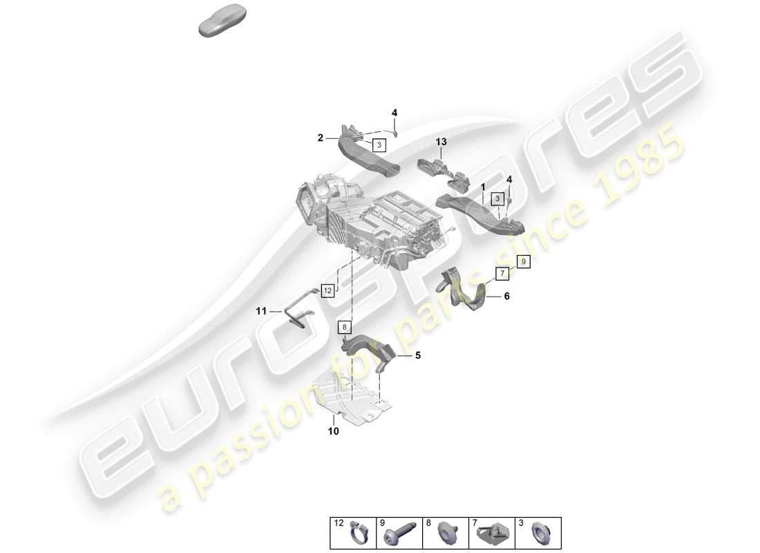 porsche 2020 (718 boxster spyder) air duct part diagram