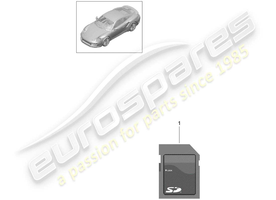 porsche 2014 (991-1 turbo) sd card part diagram