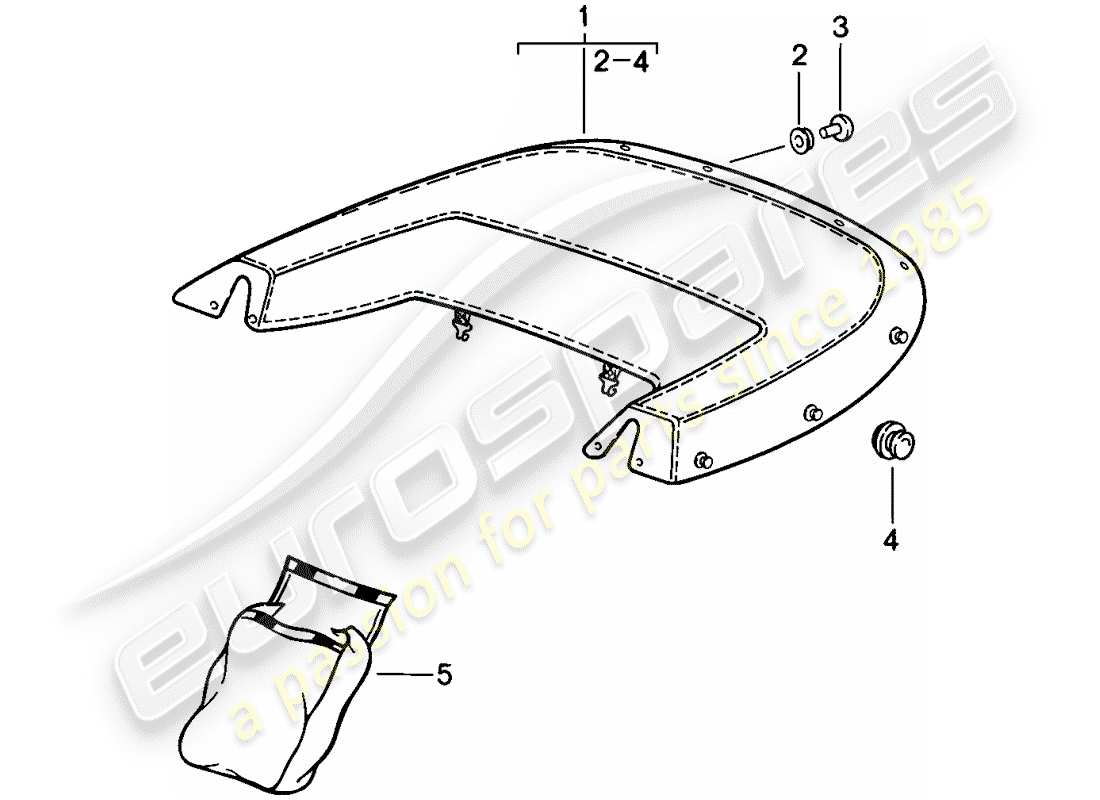 porsche 1986 (911) boot cover part diagram