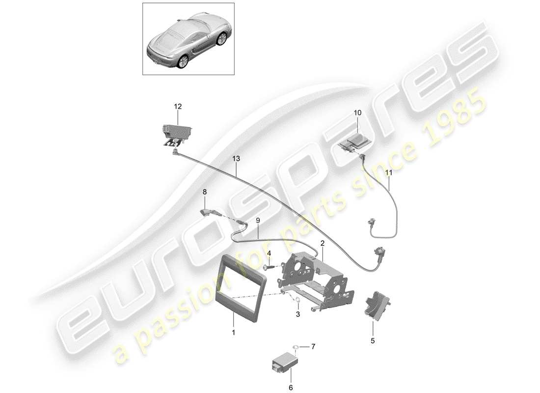 porsche 2016 (981 cayman) preparation part diagram