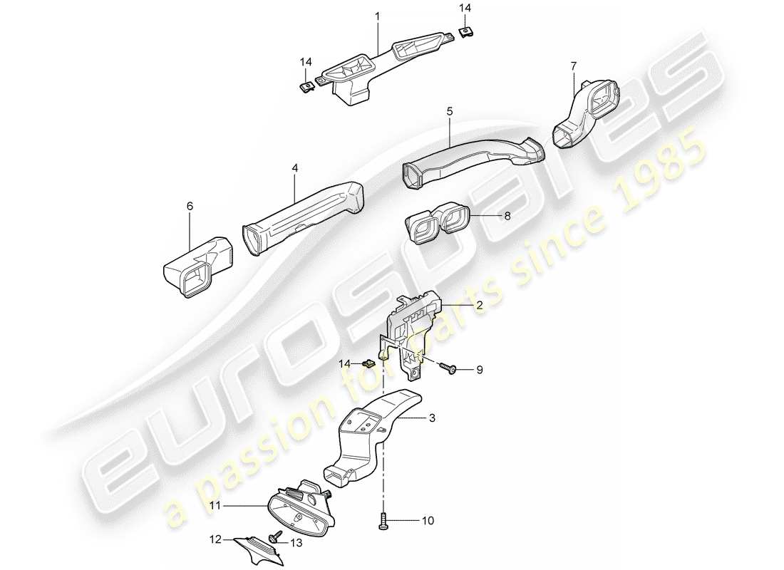 porsche 2006 (997-1) air distributor part diagram