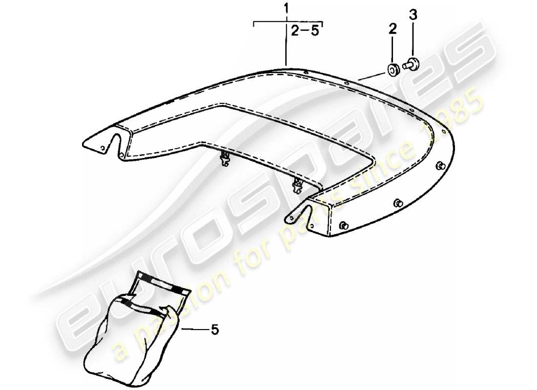 porsche 1982 (911) boot cover part diagram
