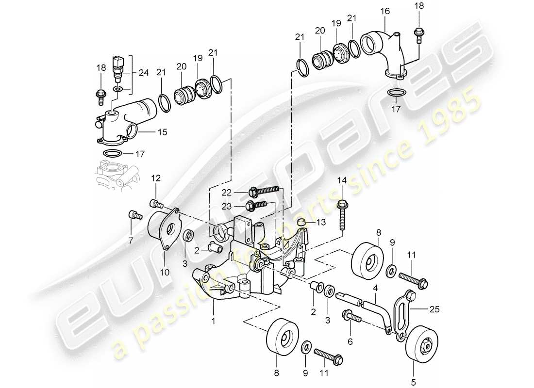porsche 2009 997-2 turbo / gt2 belt tensioner part diagram