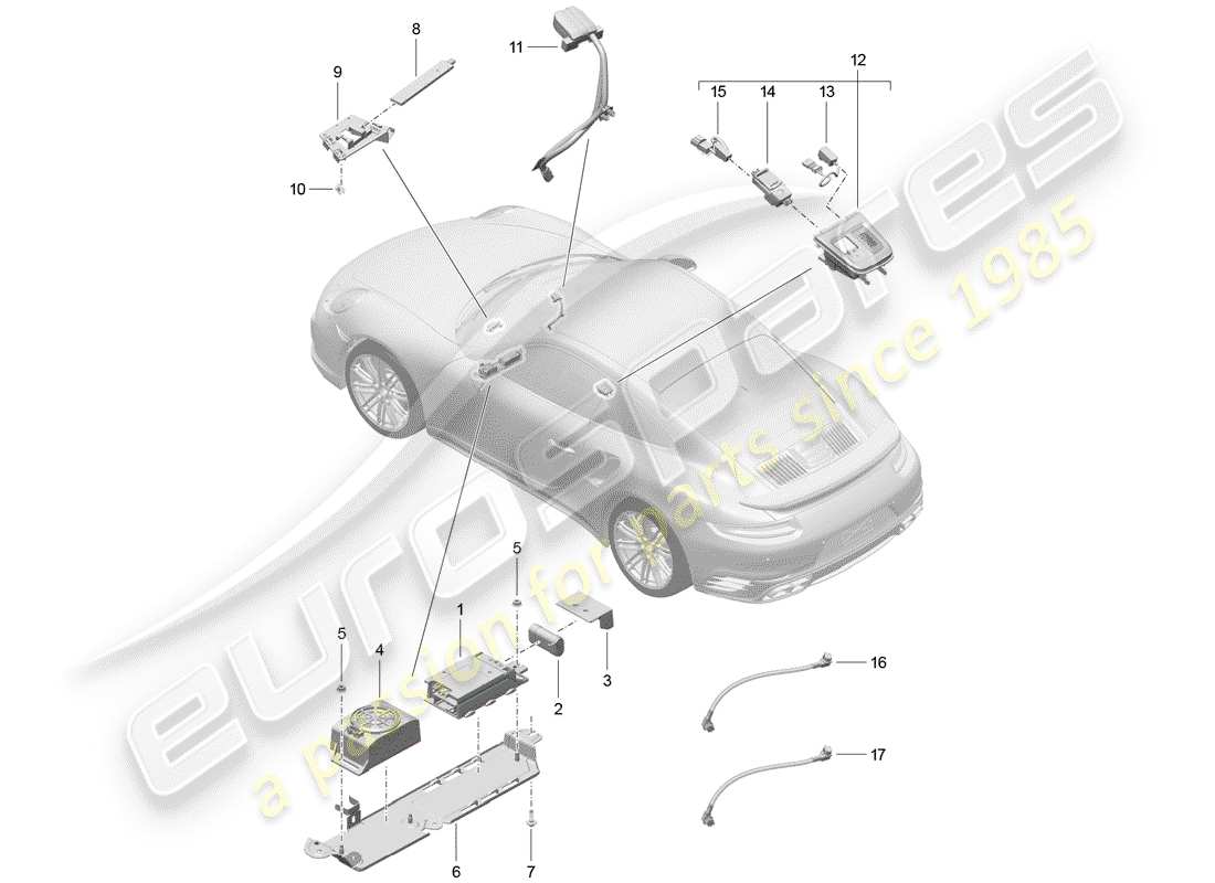 porsche 2014 (991-1 turbo) for vehicles with telephone part diagram