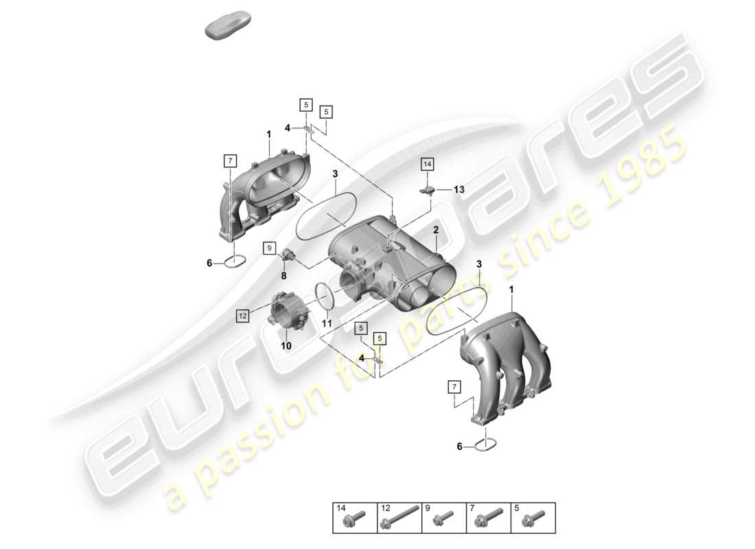 porsche 2018 (718 boxster) intake air distributor throttle valve parts diagram