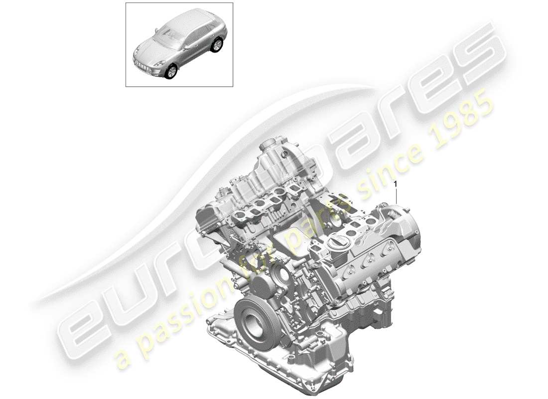 porsche 2016 (macan) long block part diagram