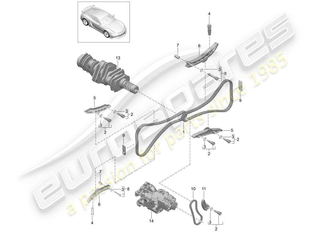 porsche 2016 (981 cayman gt4) valve control part diagram