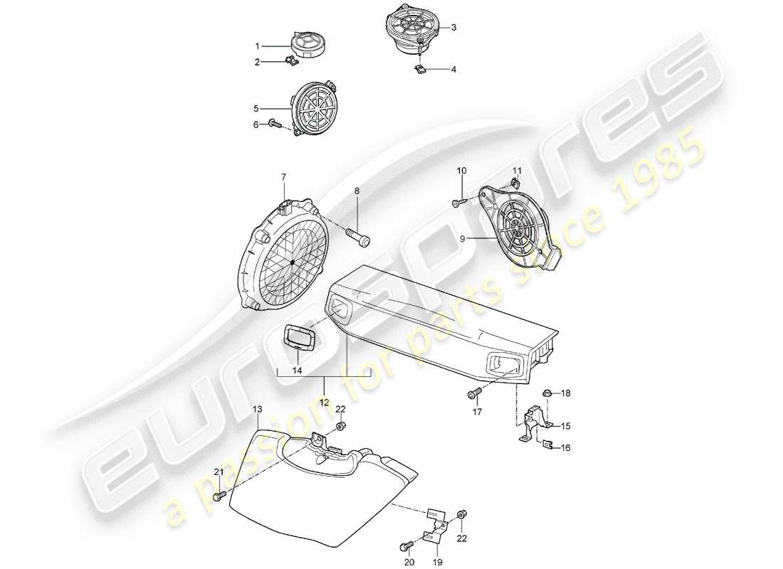 porsche 2006 (997-1) loudspeaker parts diagram