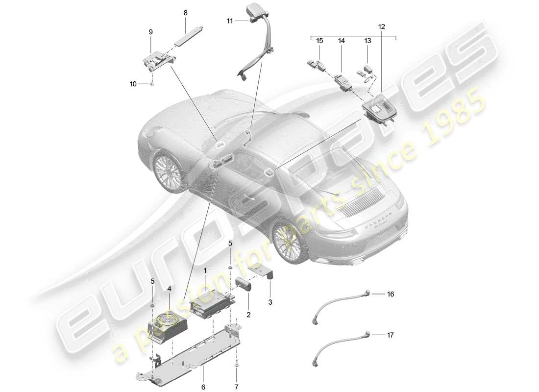 porsche 2020 (991-2) for vehicles with telephone part diagram