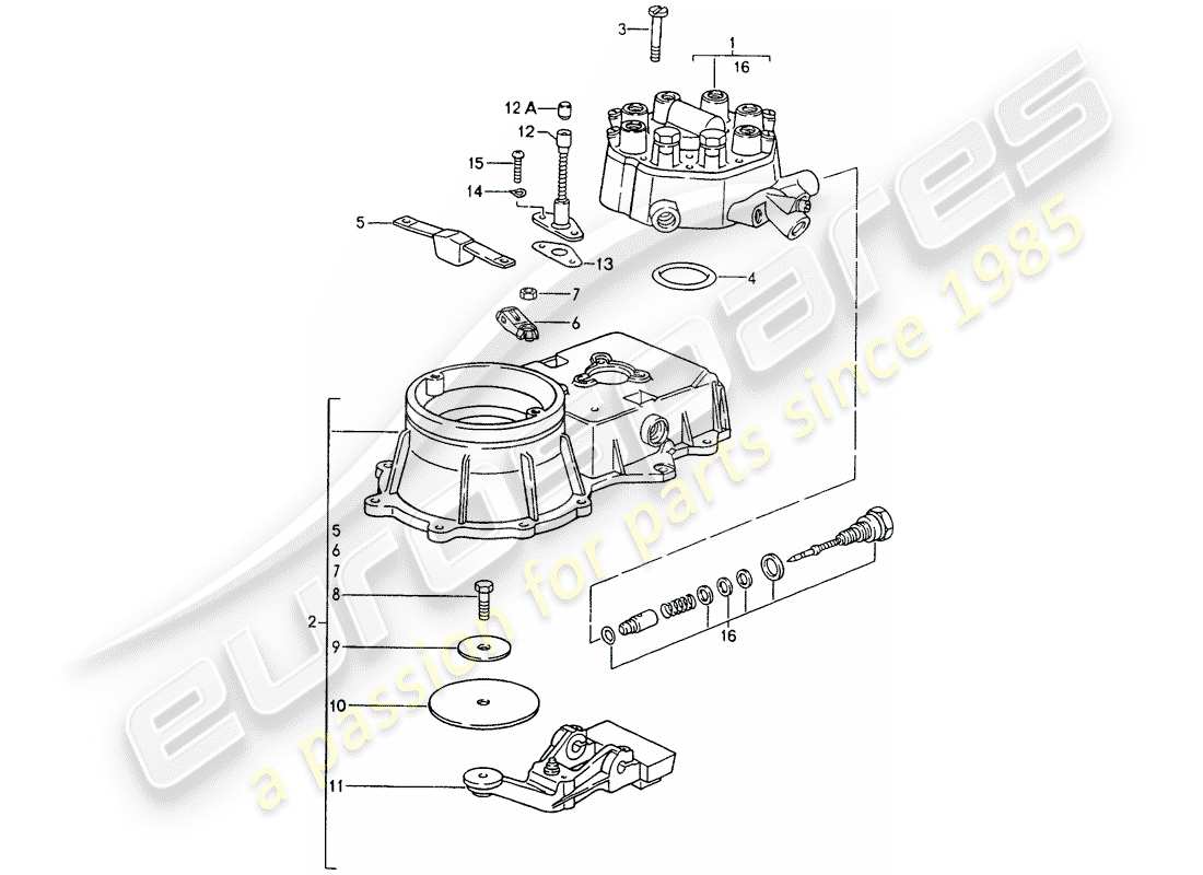 porsche 1990 (964) mixture control unit parts diagram