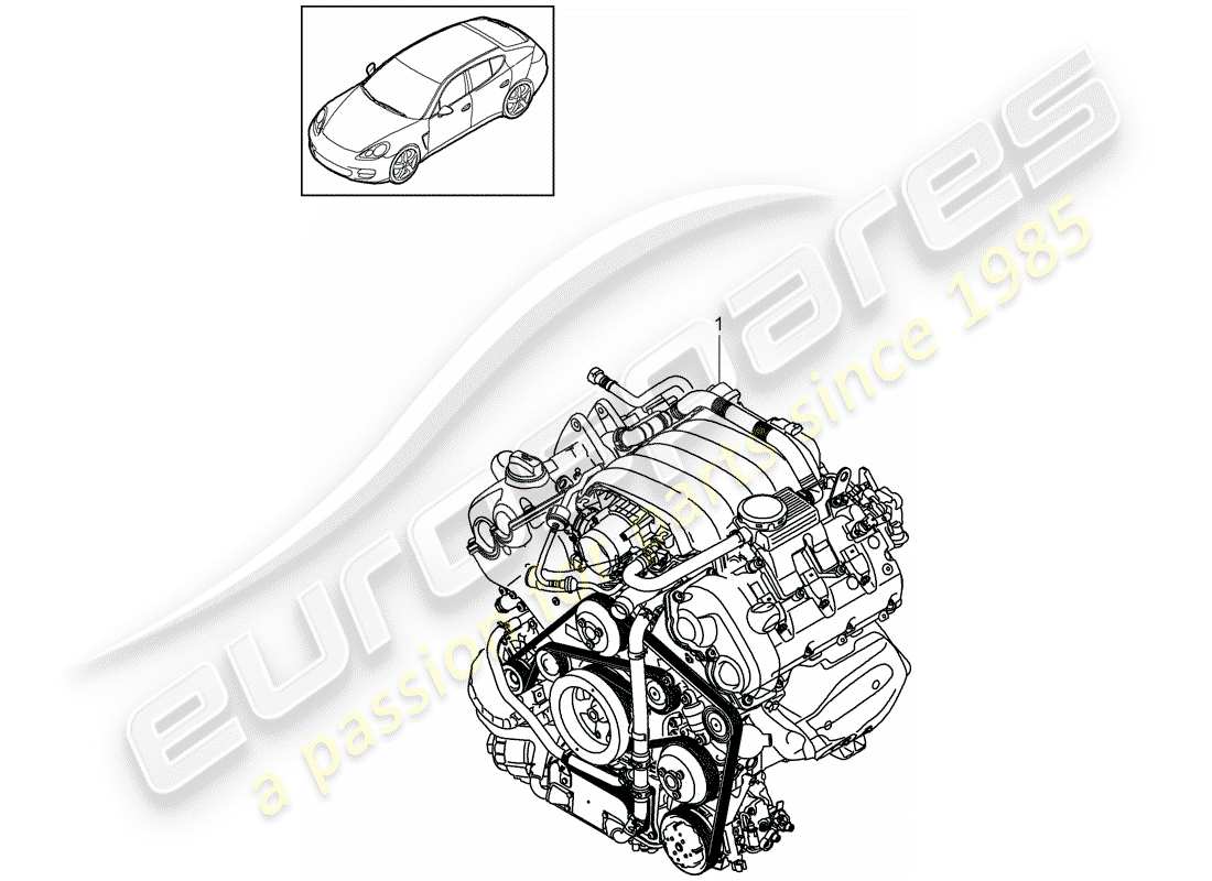 porsche panamera 970 (2014) replacement engine part diagram