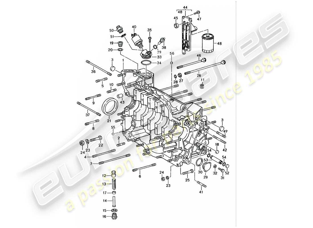 porsche 1994 (993) crankcase - repair set for maintenance - see illustration: part diagram