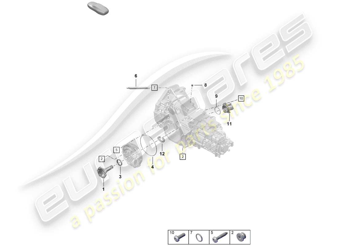 porsche 2020 (718 boxster spyder) manual gearbox part diagram
