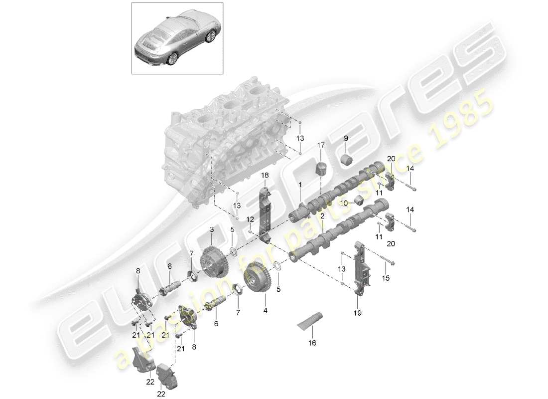 porsche 2018 (991-2) camshaft part diagram