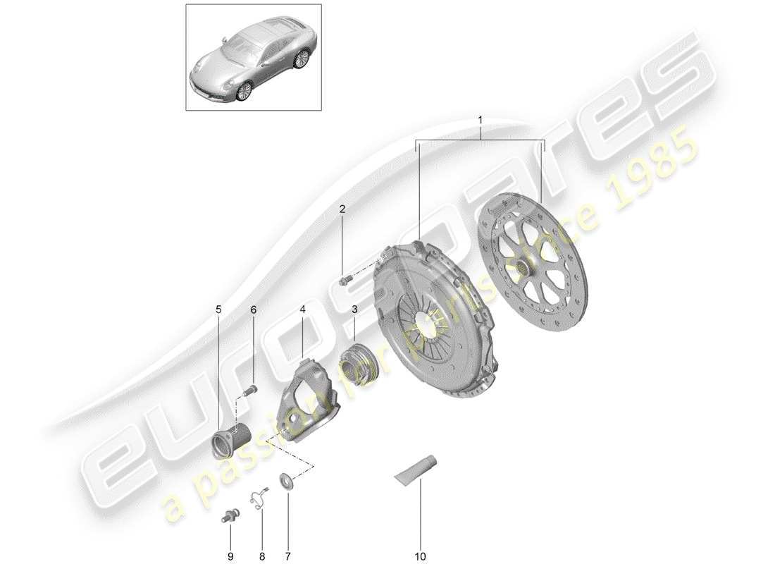 porsche 2018 (991-2) clutch part diagram