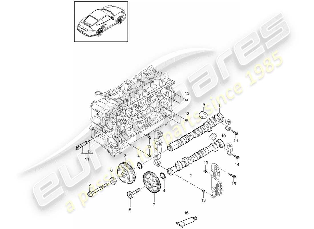 porsche 2011 (997-2 turbo / gt2 rs) camshaft part diagram