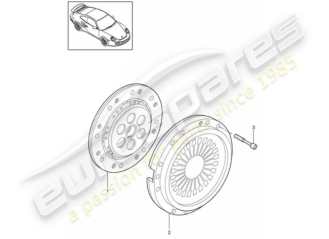 porsche 2011 (997-2 turbo / gt2 rs) clutch part diagram