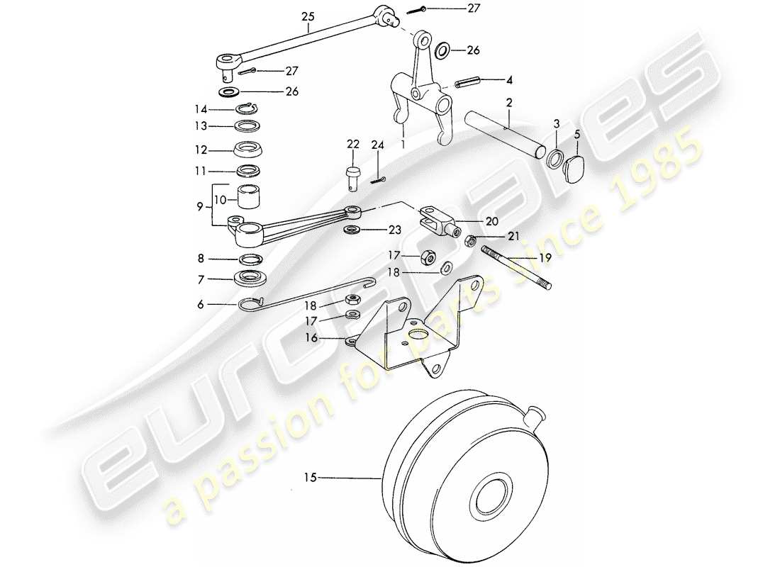 porsche 1968 (911/912) clutch release - sportomatic - d >> - mj 1968 part diagram