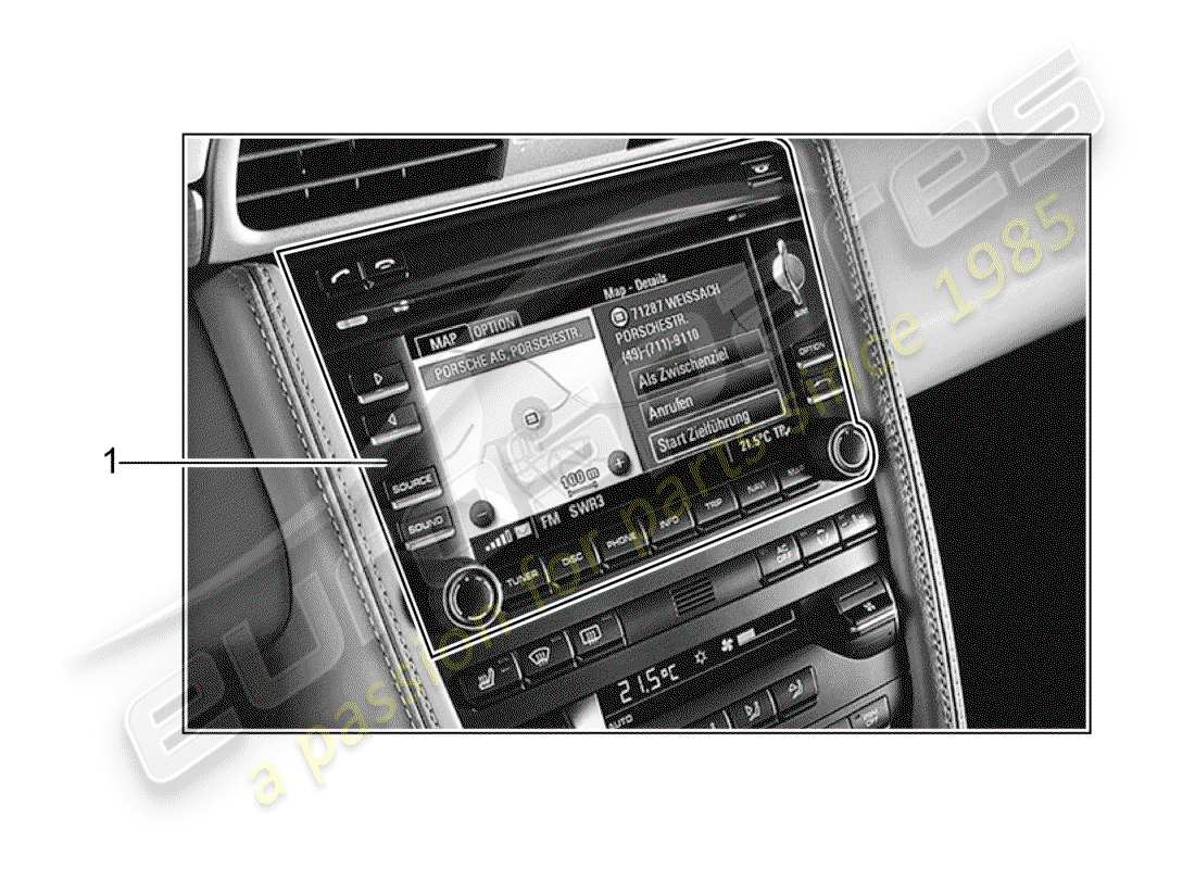 porsche 1996 (tequipment) navigation system parts diagram