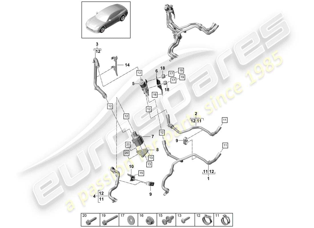 porsche 2020 (panamera 971-1) heater part diagram