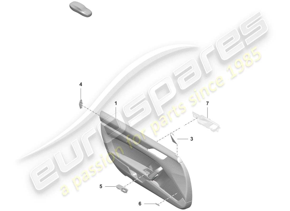 porsche 2019 (992-1) door panel part diagram