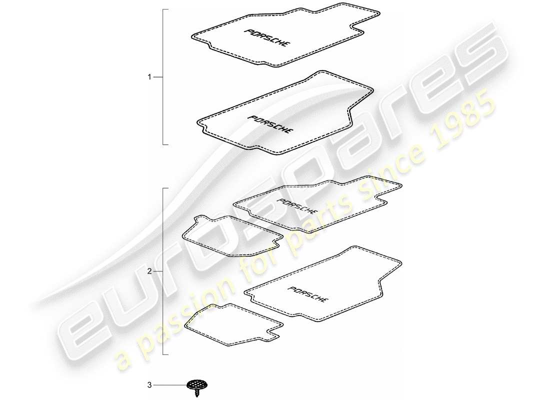 porsche tequipment catalogue (2012) floor mats parts diagram