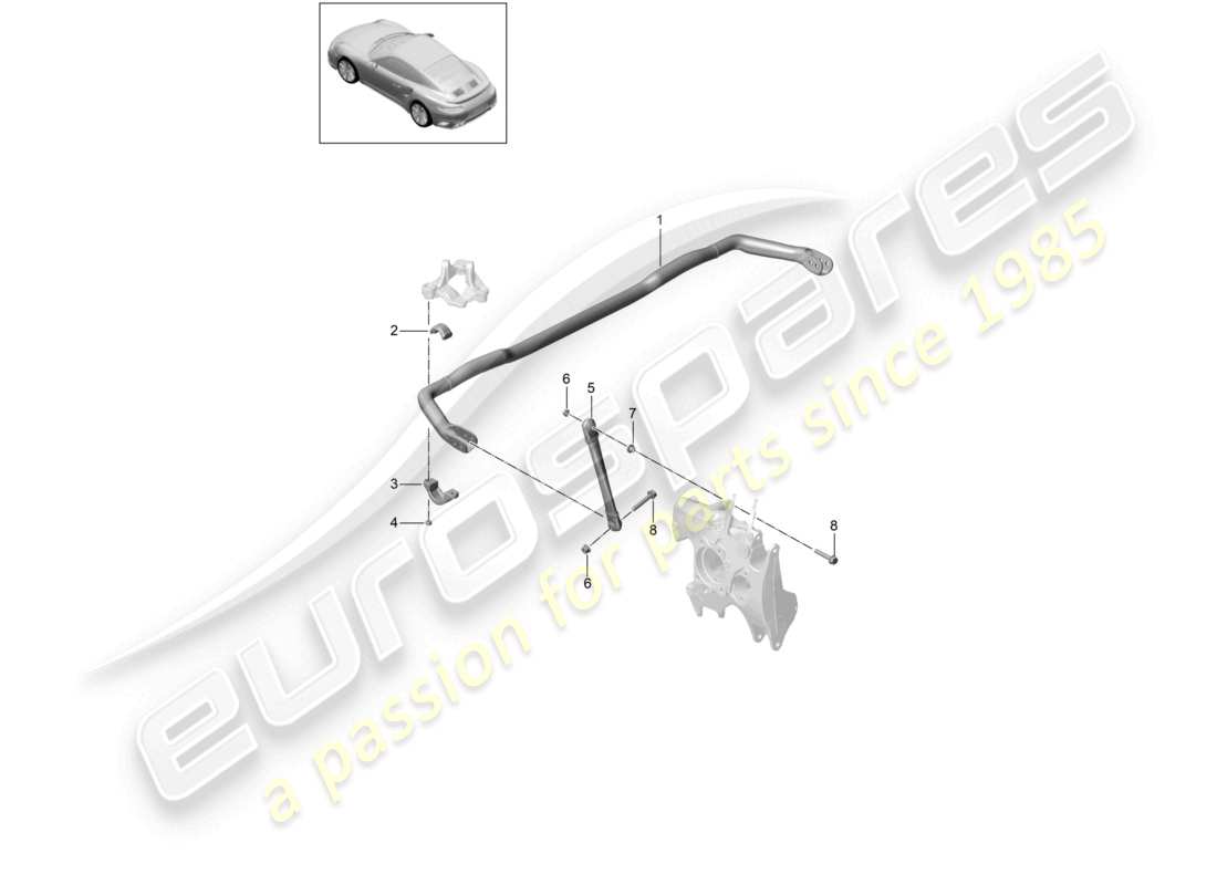 porsche 2020 (991-2 turbo) anti-roll bar d - mj 2018>> part diagram