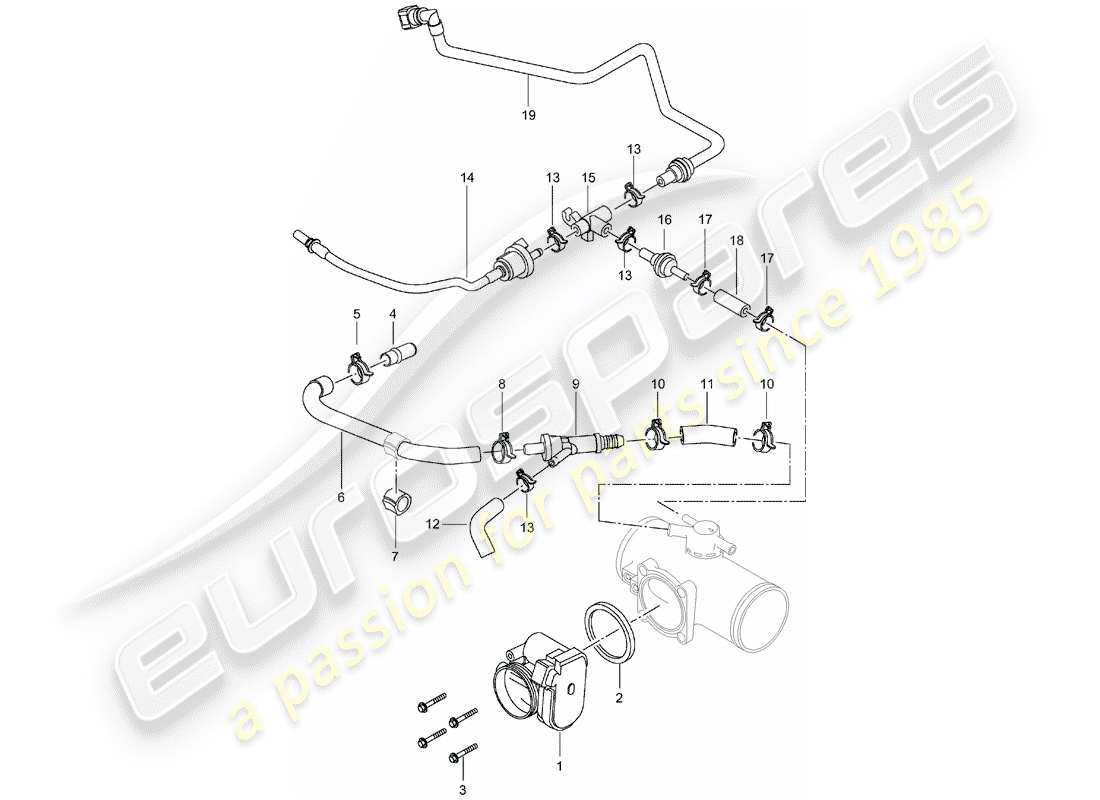 porsche 2002 (996 turbo / gt2) throttle body parts diagram