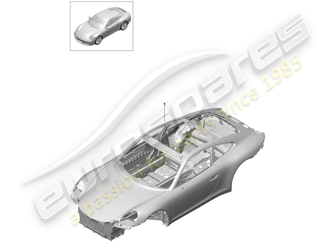 porsche 991 gen. 2 (2017) car body part diagram