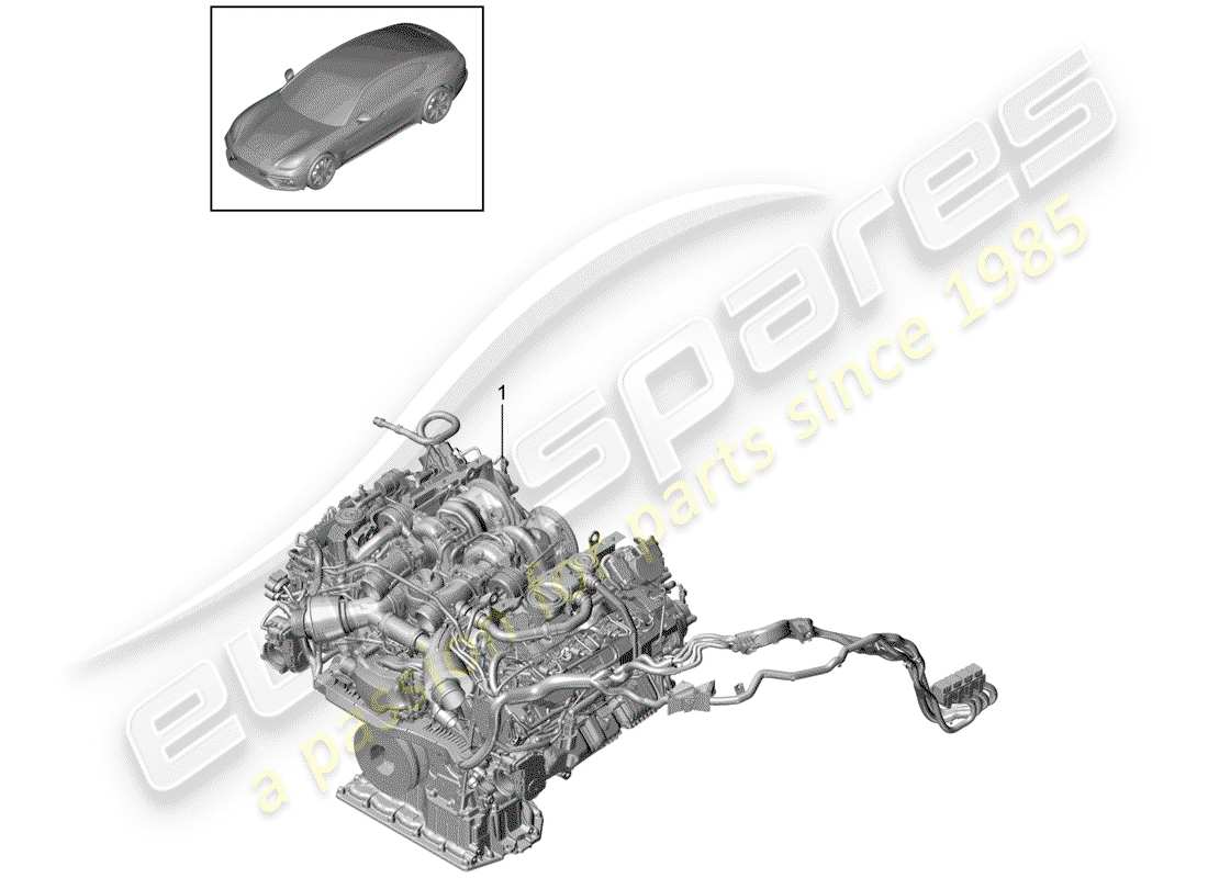 porsche panamera 971 (2020) replacement engine parts diagram