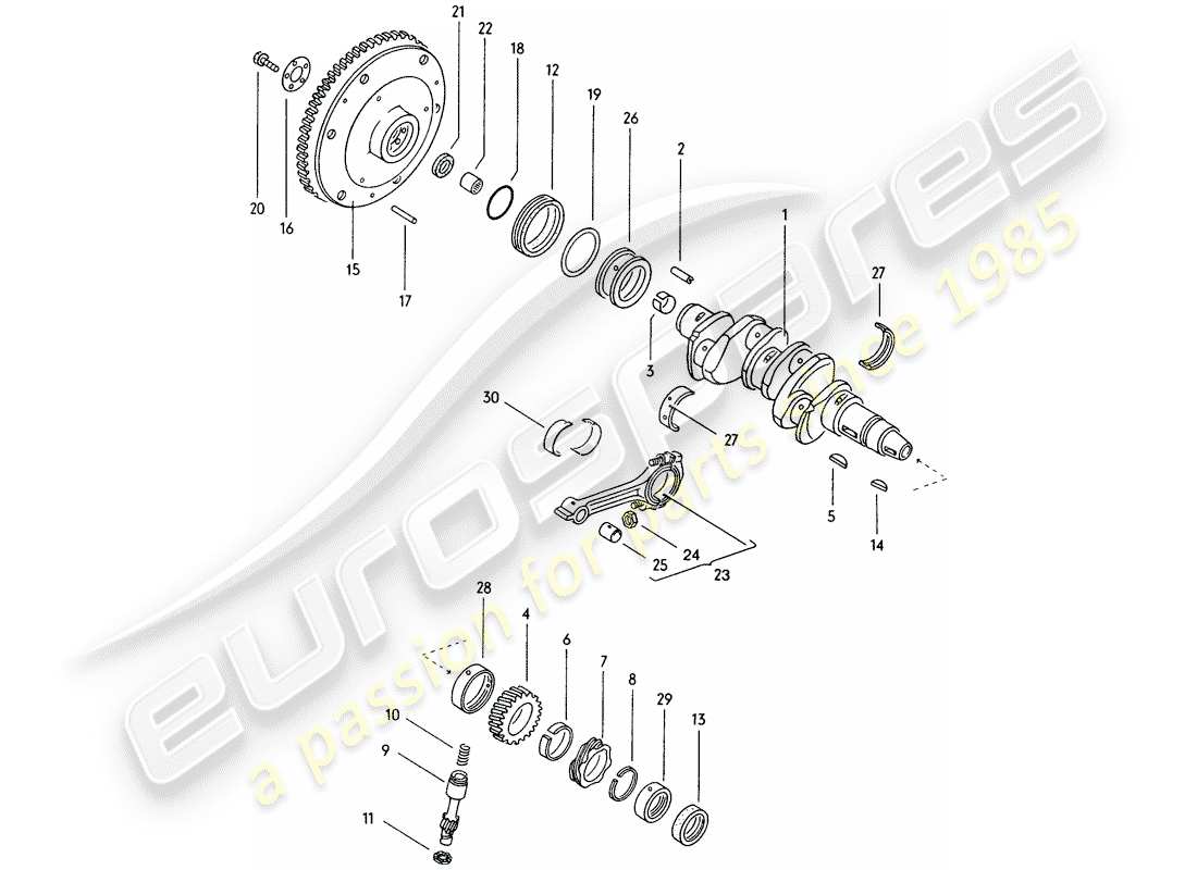 porsche 1976 (914) crankshaft part diagram