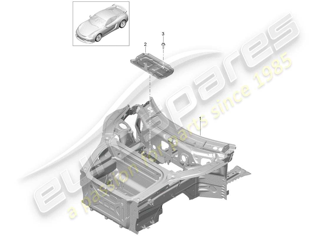 porsche 2016 (981 cayman gt4) front end part diagram