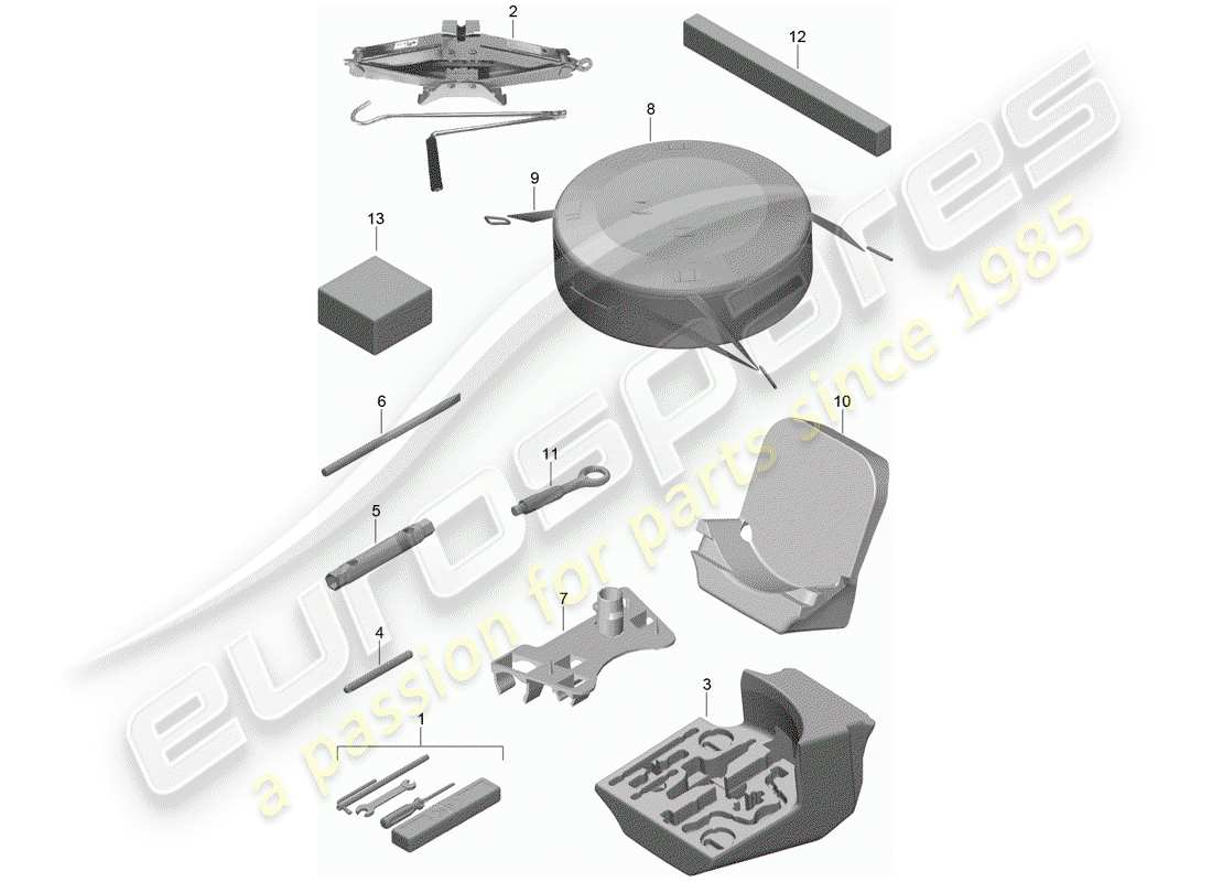porsche 2016 (981 cayman gt4) tool part diagram