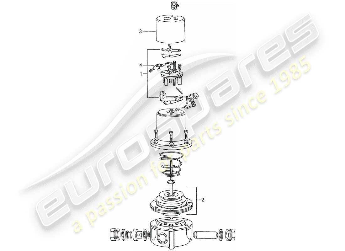 porsche 1967 (911/912) single parts - for - fuel pump - - hardi - part diagram