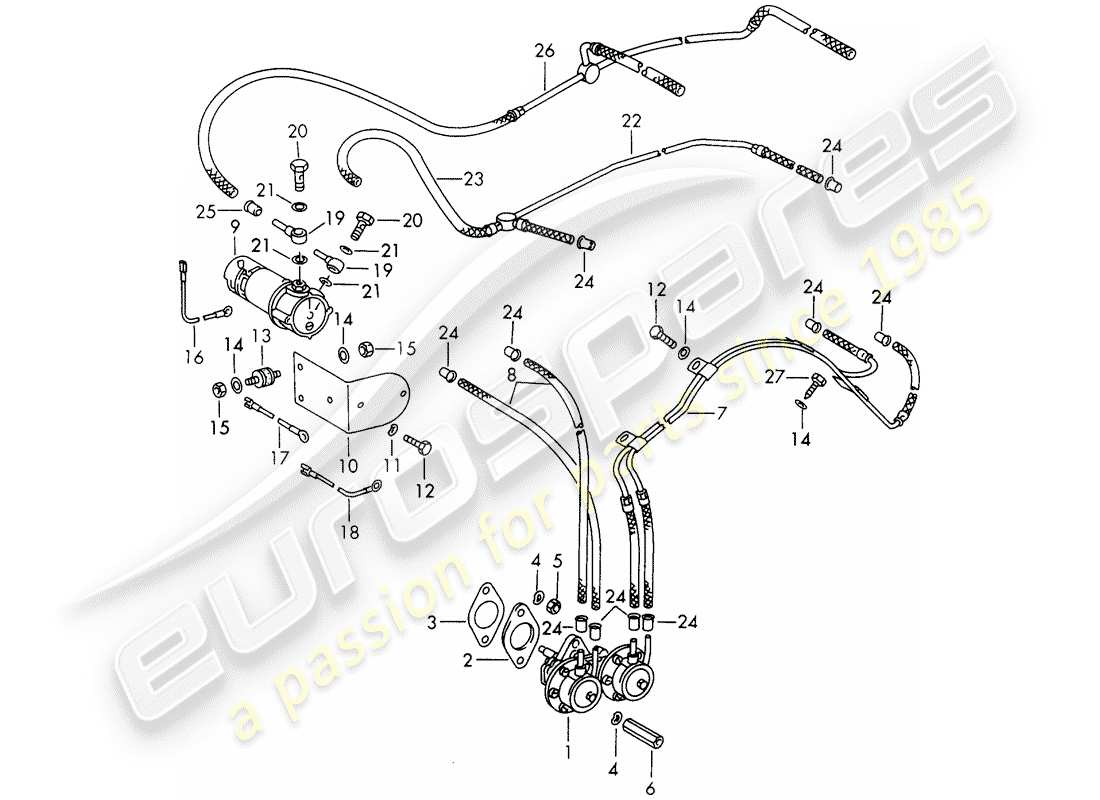 porsche 1967 (911/912) fuel pump - d >> - mj 1968 part diagram
