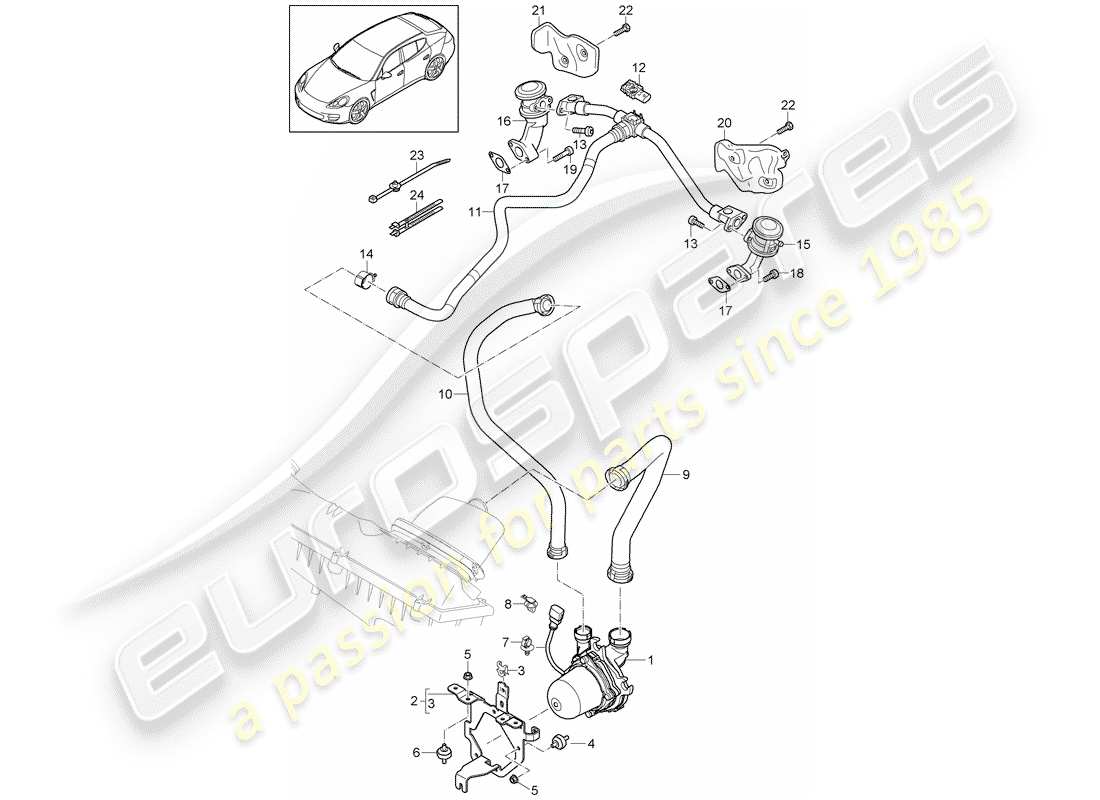 porsche 2011 (panamera 970) exhaust emission control sys- part diagram