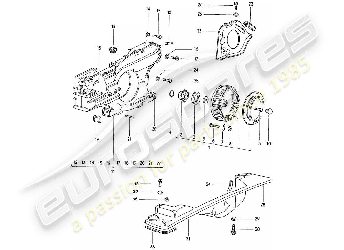 porsche 1972 (914) air cooling part diagram