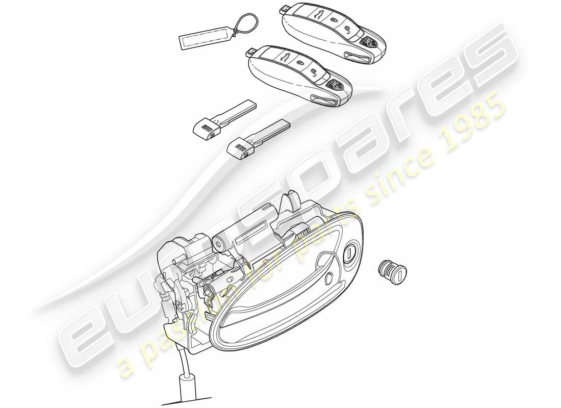 porsche 2011 (panamera 970) set of locks part diagram