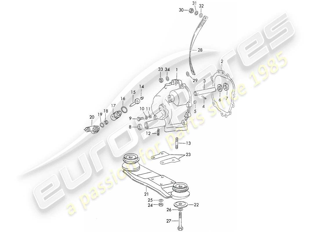 porsche 1971 (911) transmission cover - transmission suspension - die casting - d - mj 1971>> - mj 1971 part diagram