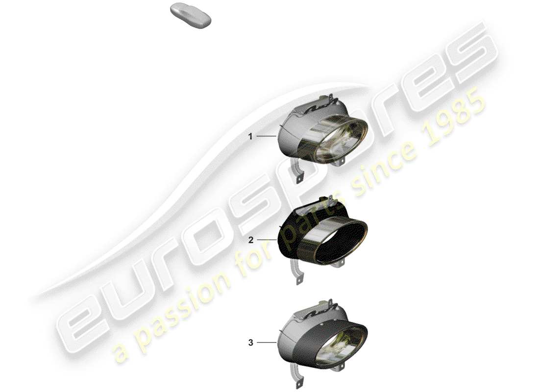 porsche 2020 (992-1) tail pipe part diagram