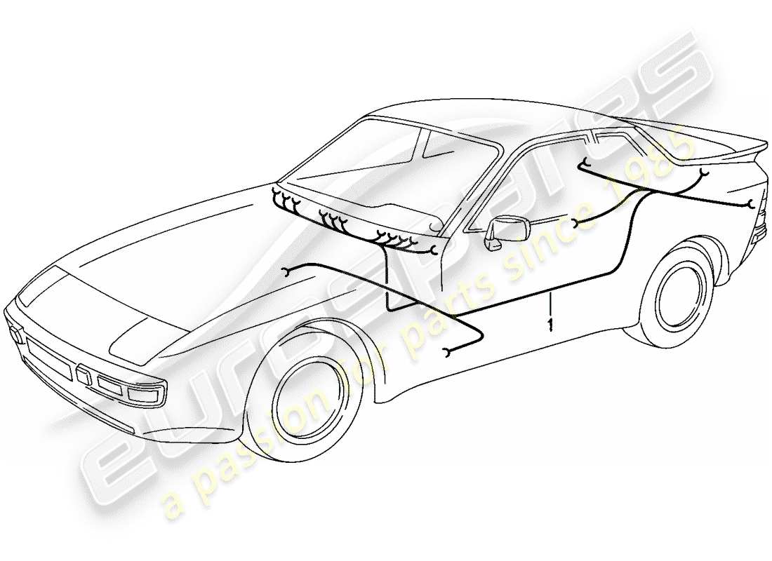 porsche 1986 (944) wiring harnesses - passenger compartment parts diagram