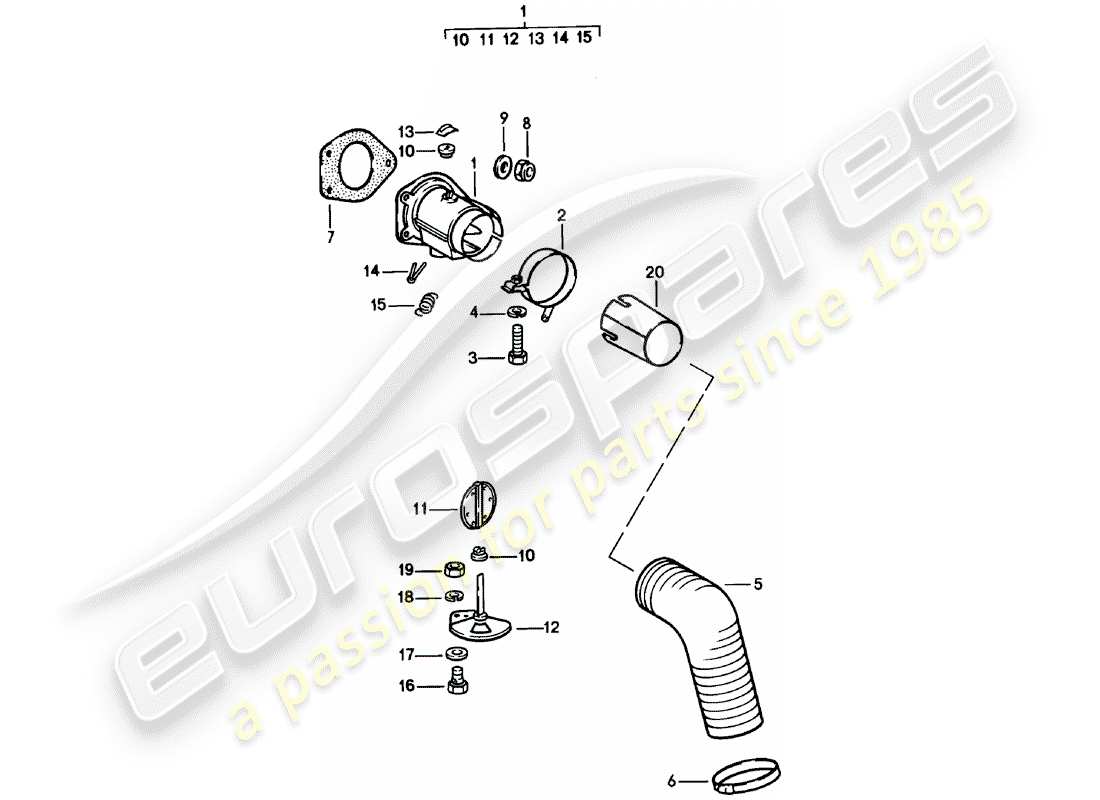 porsche 911 (1981) heating air supply parts diagram